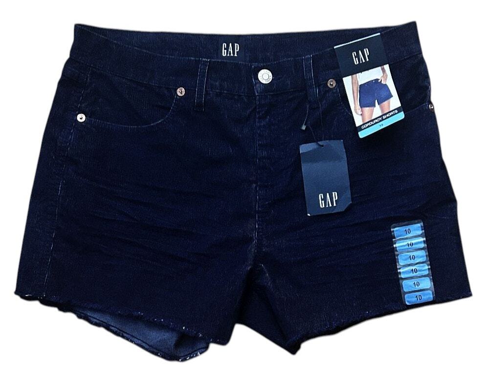 NWT Gap Medieval Blue Corduroy Raw Edge Hem Shorts 10